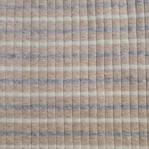 J.McLaughlin Women Striped Arlette Turtleneck M Oatmeal Cotton Modal Stretch NWT - Picture 8 of 8